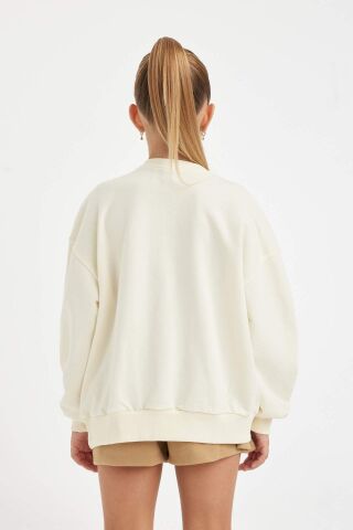 Kız Çocuk Harry Potter Oversize Geniş Kalıp Bisiklet Yaka Sweatshirt
