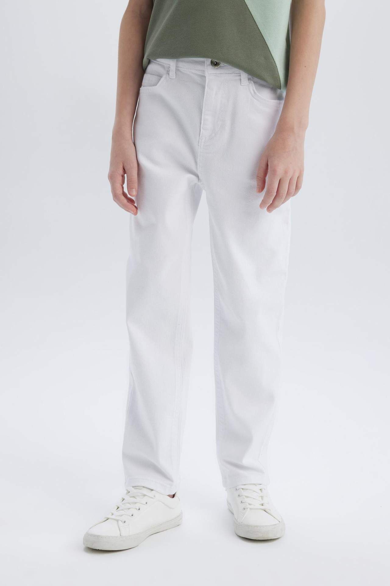 Erkek Çocuk 23 Nisan Çocuk Bayramı Straight Fit Düz Paça Basic Düz Jean Pantolon