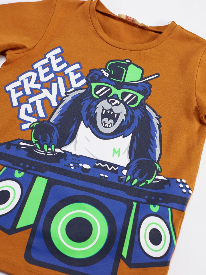 Dj Erkek Çocuk T-shirt Denim Şort Takım 5 Y - Kahverengi, Mavi