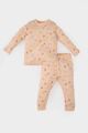 Kız Bebek Pijama Takımı Desenli Uzun Kollu Penye Üst Beli Lastikli Uzun Alt