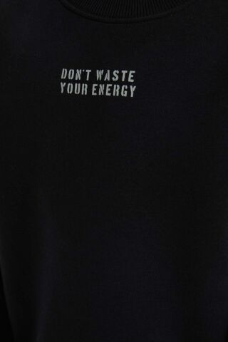Erkek Çocuk Bisiklet Yaka Sırt Baskılı Sweatshirt
