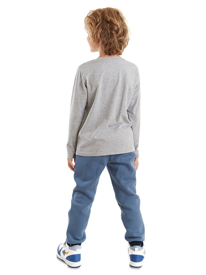 İş Makineleri Erkek Çocuk T-shirt Pantolon Takım 3 Y - Gri, Mavi