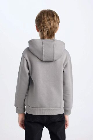 Erkek Çocuk Kapüşonlu Baskılı Sweatshirt