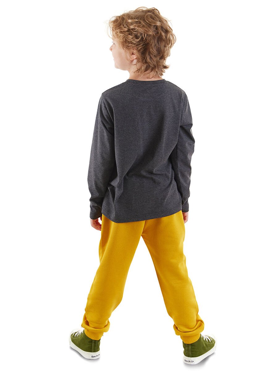 Be Wild Erkek Çocuk T-shirt Pantolon Takım 3 Y - Antresit Melanj