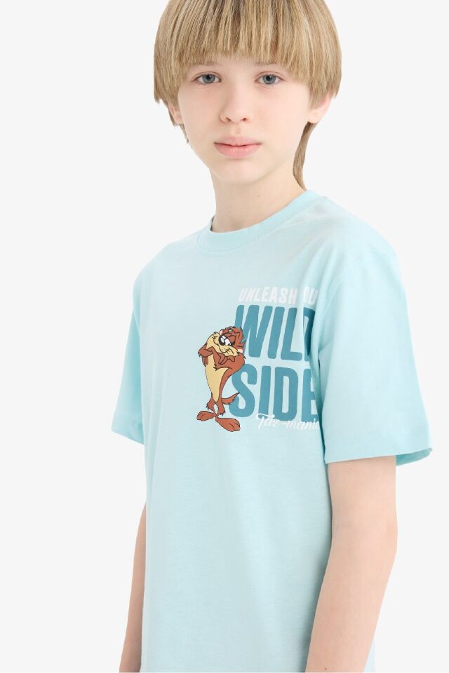 Erkek Çocuk Looney Tunes Bisiklet Yaka Kısa Kollu Tişört