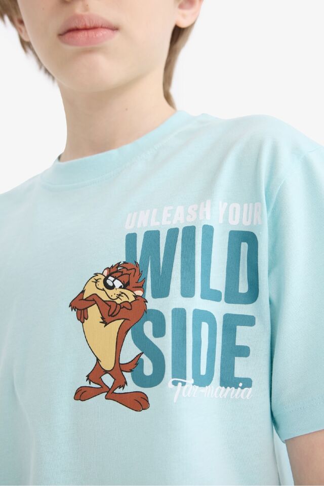 Erkek Çocuk Looney Tunes Bisiklet Yaka Kısa Kollu Tişört