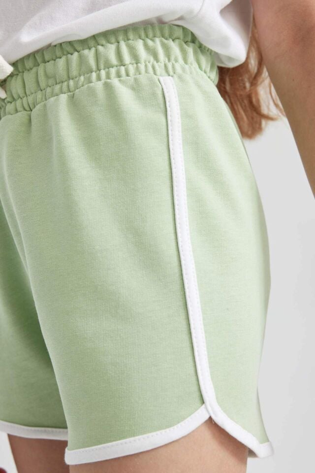 Kız Çocuk Beli Lastikli Basic Düz Şort