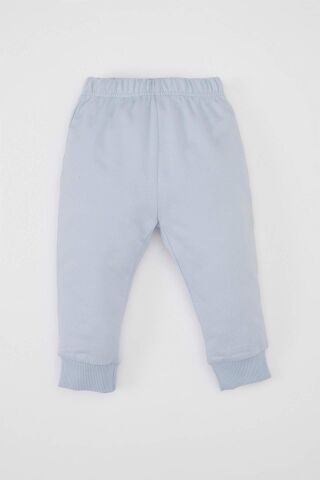 Kız Bebek 2'li Takım Bisiklet Yaka Baskılı Sweatshirt Jogger Eşofman Altı