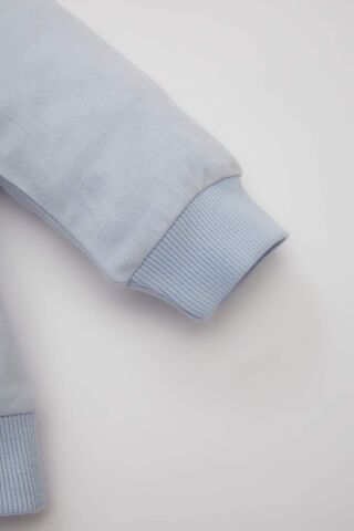 Kız Bebek 2'li Takım Bisiklet Yaka Baskılı Sweatshirt Jogger Eşofman Altı