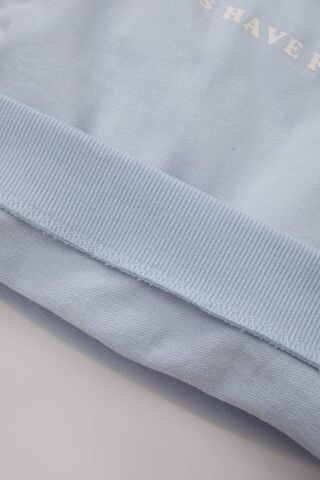 Kız Bebek 2'li Takım Bisiklet Yaka Baskılı Sweatshirt Jogger Eşofman Altı