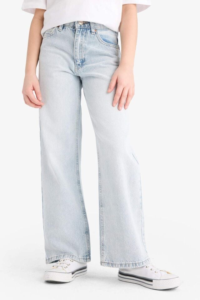 Kız Çocuk Straight Wide Jean Pantolon