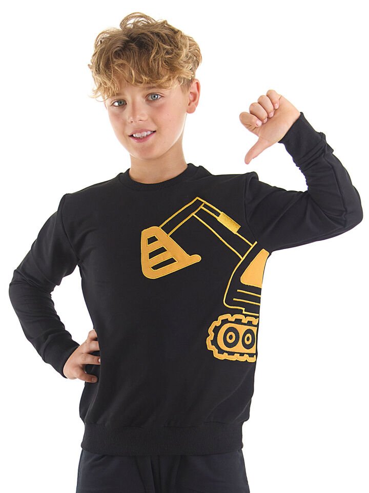 Kepçe Erkek Çocuk Siyah Sweatshirt 4 Y - Siyah