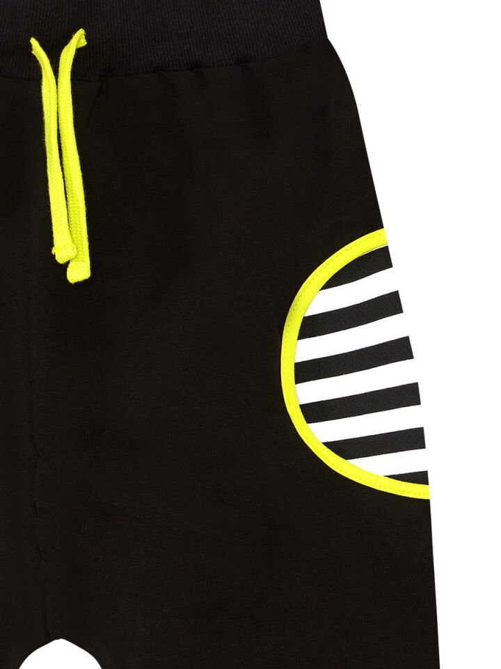 Kuru Kafa Erkek Çocuk T-shirt Kapri Şort Takım 5 Y - Siyah