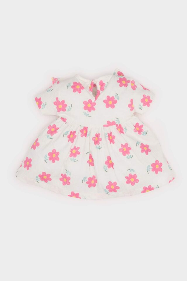 Kız Bebek 2'li Takım Çiçekli Kısa Kollu Bluz Beli Lastikli Pantolon