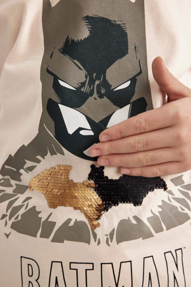 Erkek Çocuk Batman Bisiklet Yaka Kısa Kollu Tişört