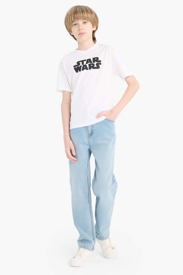 Erkek Çocuk Star Wars Bisiklet Yaka Kısa Kollu Tişört