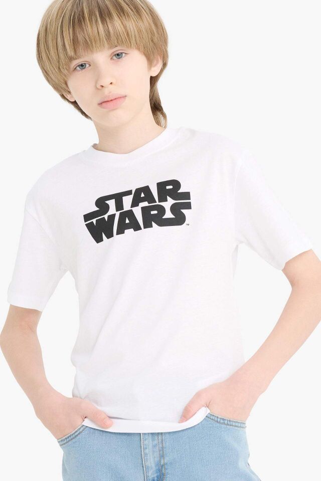Erkek Çocuk Star Wars Bisiklet Yaka Kısa Kollu Tişört