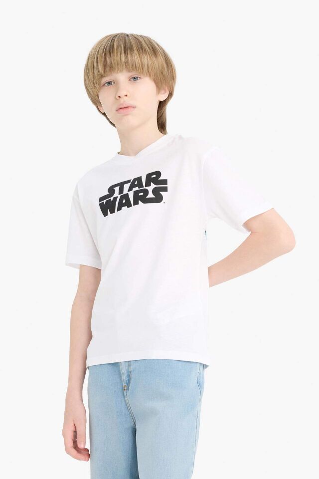 Erkek Çocuk Star Wars Bisiklet Yaka Kısa Kollu Tişört