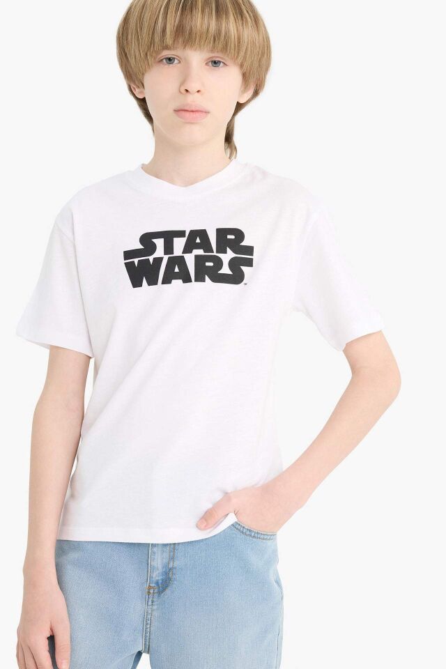 Erkek Çocuk Star Wars Bisiklet Yaka Kısa Kollu Tişört