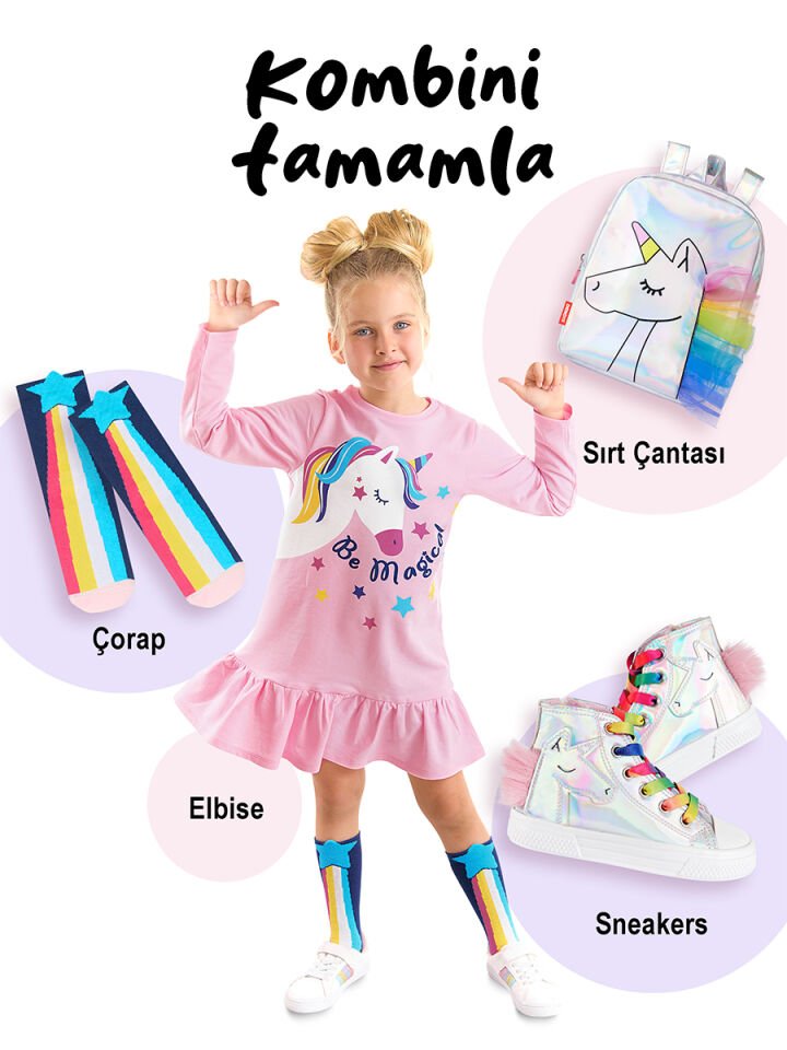 Unicorn Hologramlı Kız Sneakers 29 N - Hologram