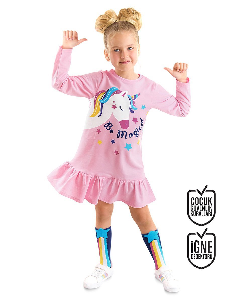 Unicorn Magic Kız Çocuk Pembe Elbise