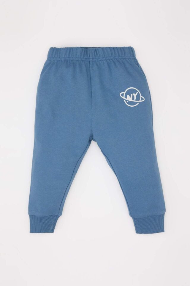 Erkek Bebek 2'li Takım Baskılı Sweatshirt Beli Lastikli Eşofman Altı