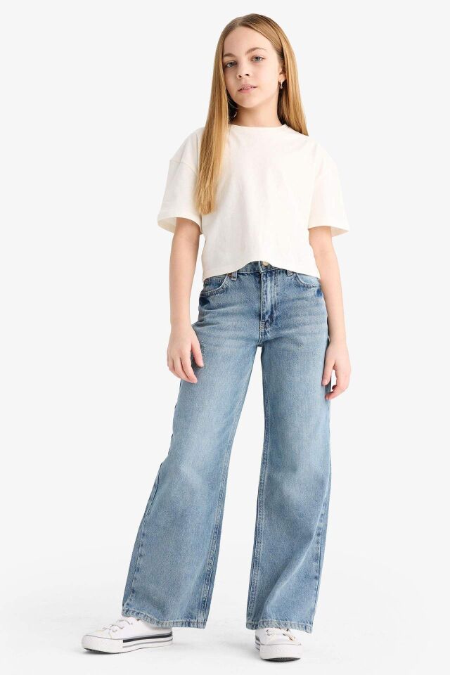 Kız Çocuk Straight Wide Jean Pantolon