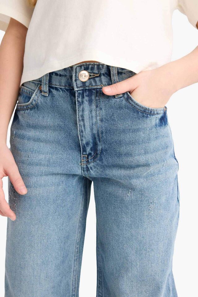 Kız Çocuk Straight Wide Jean Pantolon