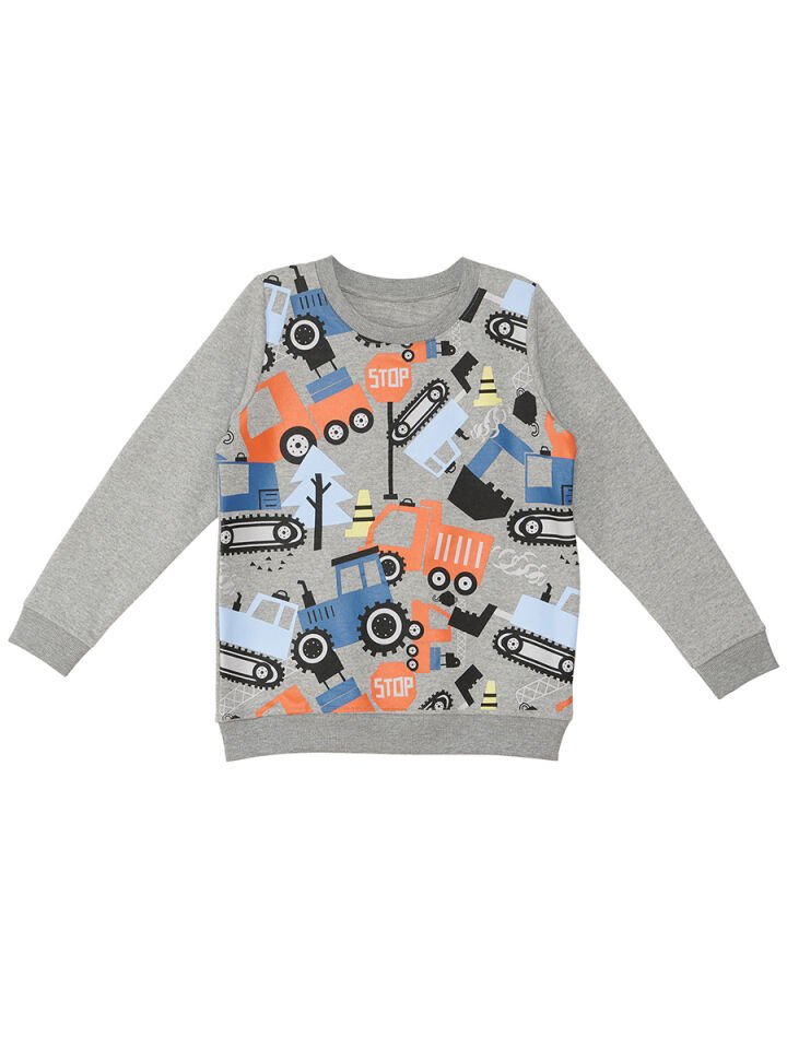Sevimli Arabalar Erkek Çocuk Sweatshirt 7 Y - Gri