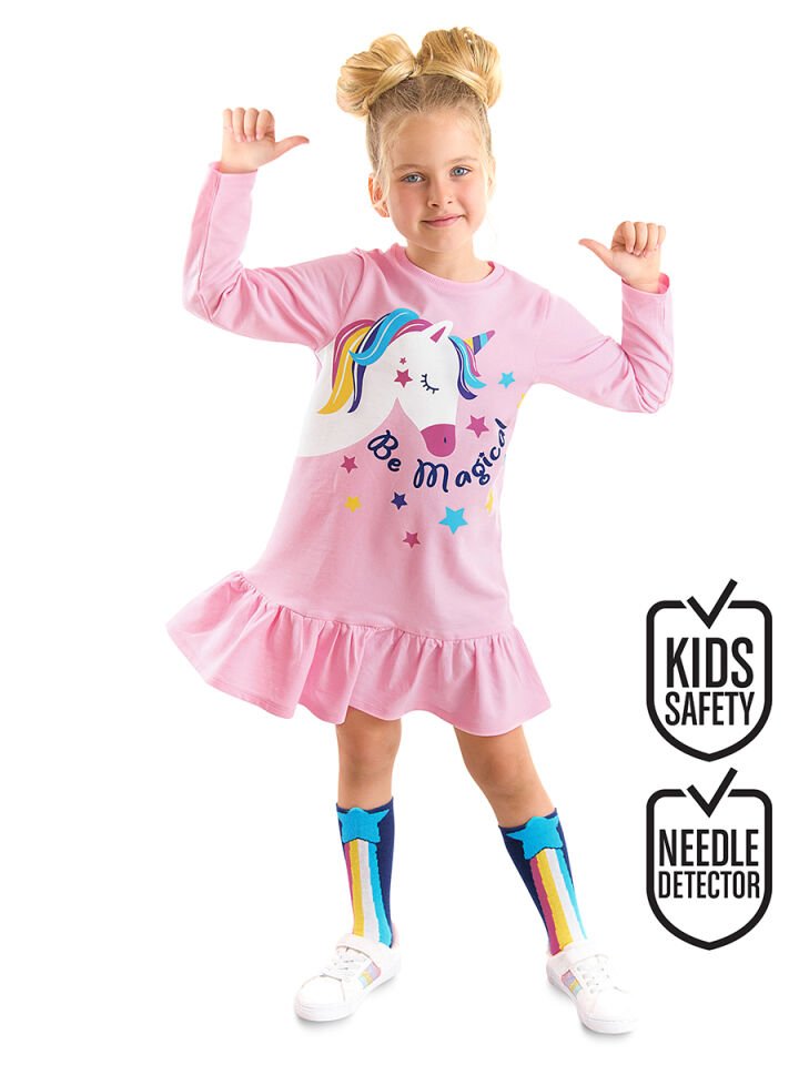 Unicorn Magic Kız Çocuk Pembe Elbise 4 Y - Pembe