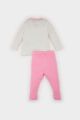 Kız Bebek Pijama Takımı Baskılı Uzun Kollu Penye Üst Beli Lastikli Uzun Alt