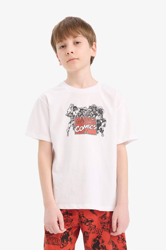 Erkek Çocuk Marvel Comics Pijama Takımı Kısa Kollu Üst Şort