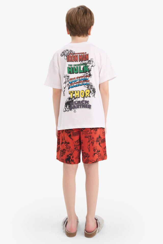 Erkek Çocuk Marvel Comics Pijama Takımı Kısa Kollu Üst Şort