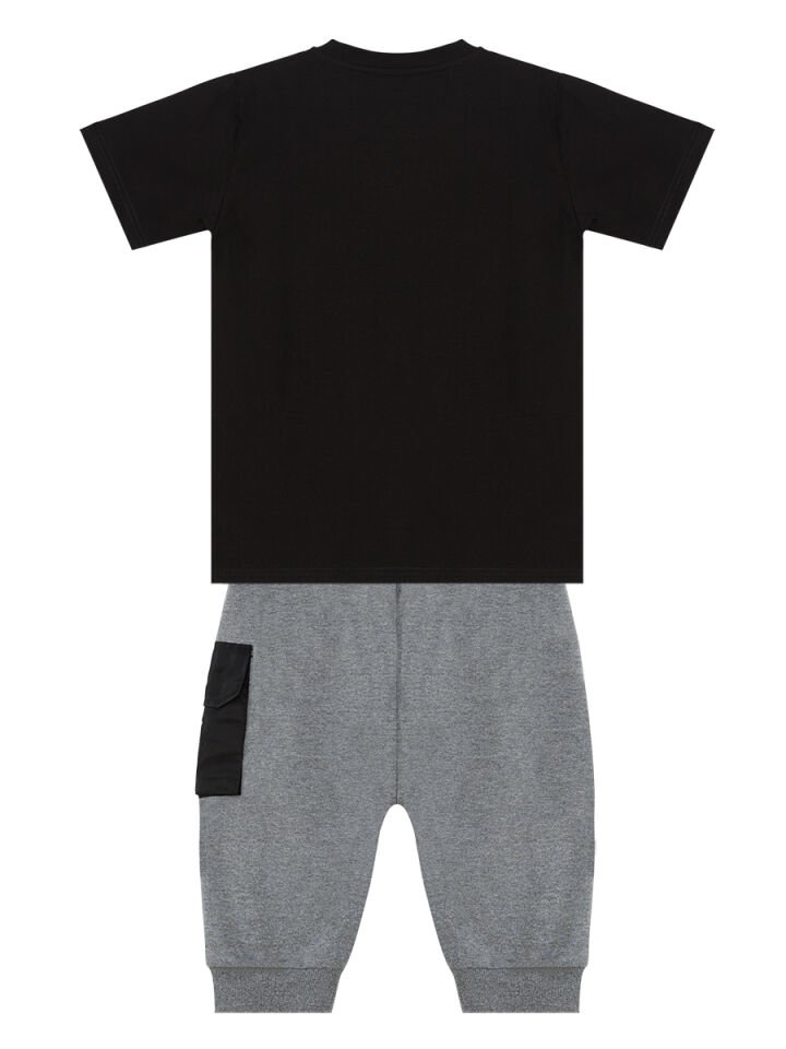 Bisiklet Erkek Çocuk T-shirt Kapri Şort Takım 9 Y - Siyah
