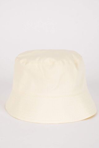 Kız Çocuk Etiket Baskılı Gabardin Bucket Şapka
