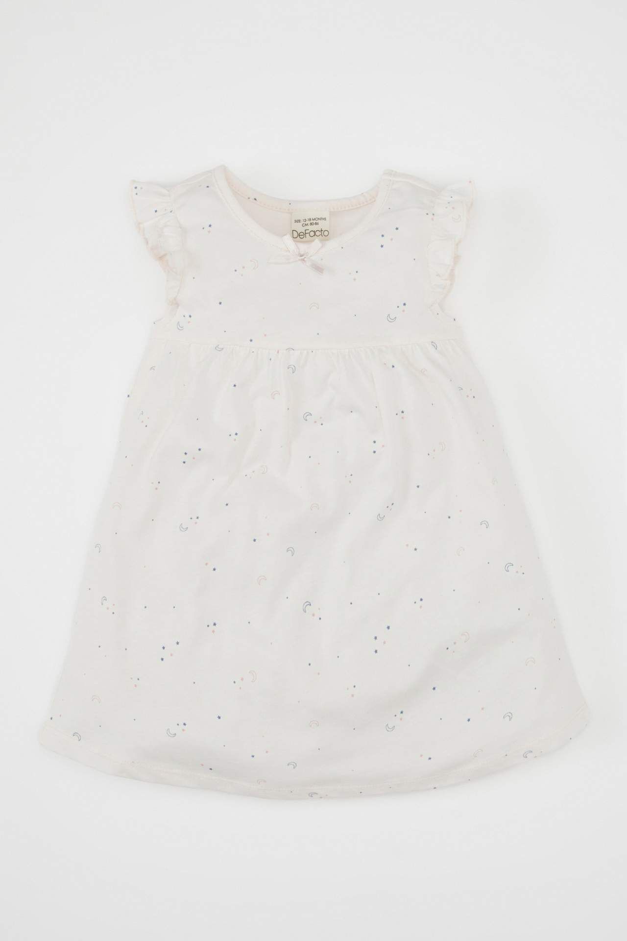 Kız Bebek Yıldız Desenli Kısa Kollu Penye Pijama Takımı