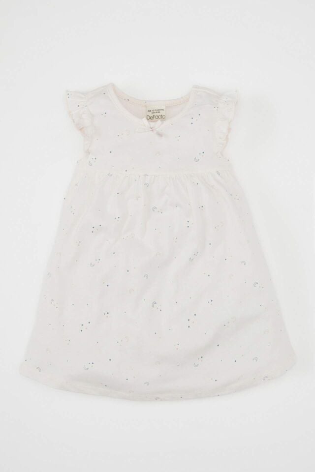 Kız Bebek Yıldız Desenli Kısa Kollu Penye Pijama Takımı