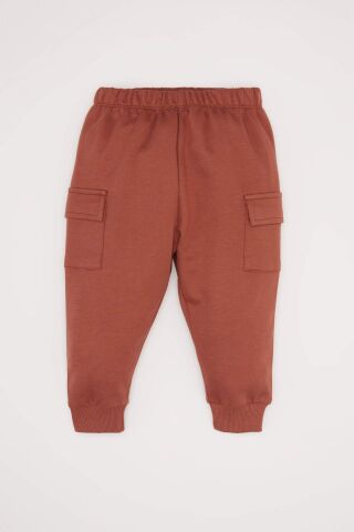 Erkek Bebek 2'li Takım Baskılı Bisiklet Yaka Sweatshirt Beli Lastikli Cepli Eşofman Altı