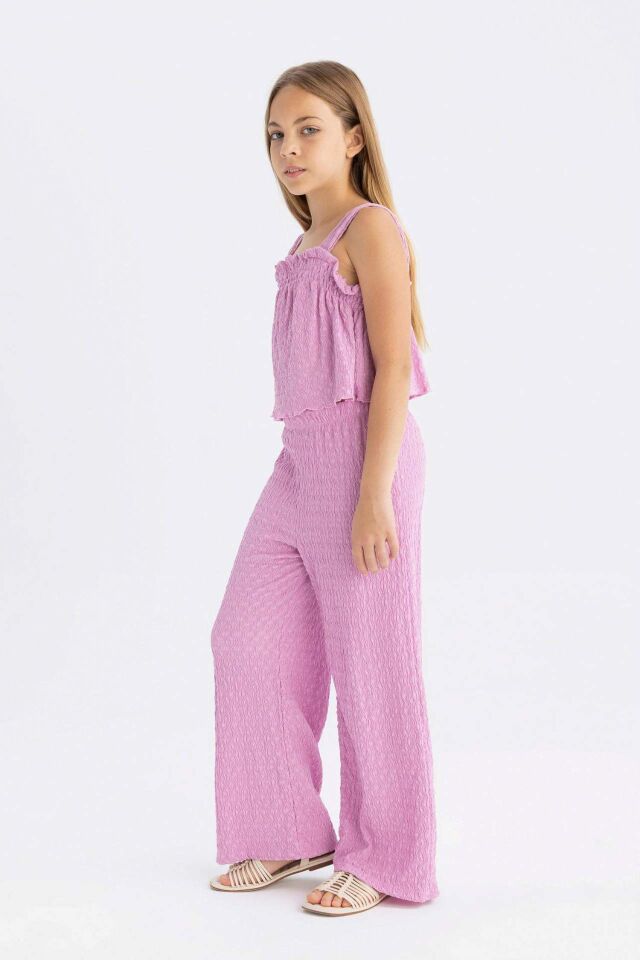 Kız Çocuk Wide Leg Geniş Bol Paça Bürümcük Pantolon