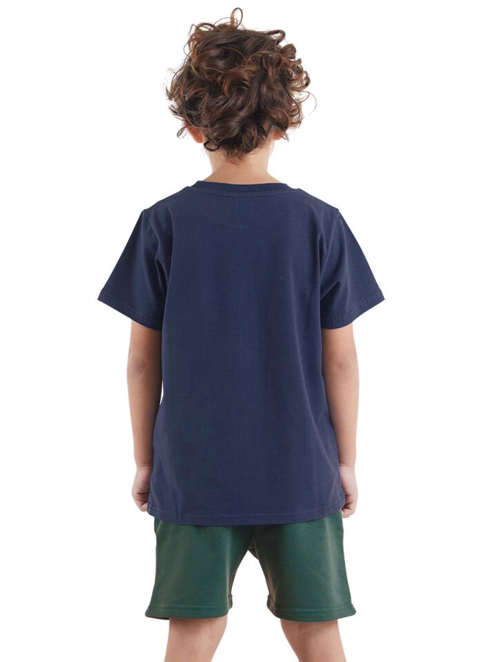 Ejderha Erkek Çocuk T-shirt Şort Takım 5 Y - Lacivert, Yeşil