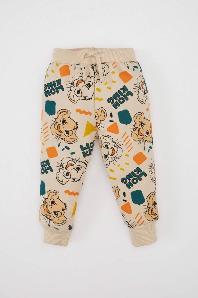 Erkek Bebek 2'li Takım Disney Lion King Bisiklet Yaka Sweatshirt Beli Lastikli Jogger  Eşofman Altı