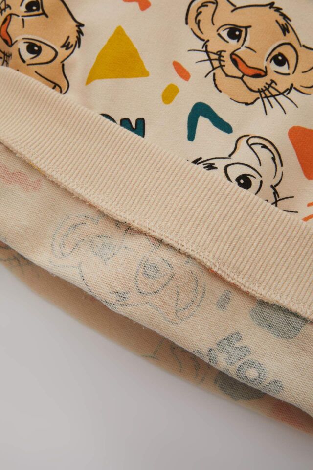 Erkek Bebek 2'li Takım Disney Lion King Bisiklet Yaka Sweatshirt Beli Lastikli Jogger  Eşofman Altı