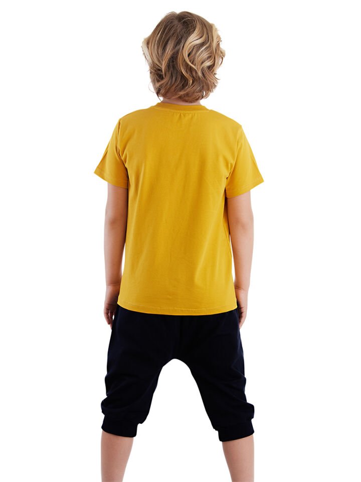 Arslan Erkek Çocuk T-shirt Kapri Şort Takım 8 Y - Hardal