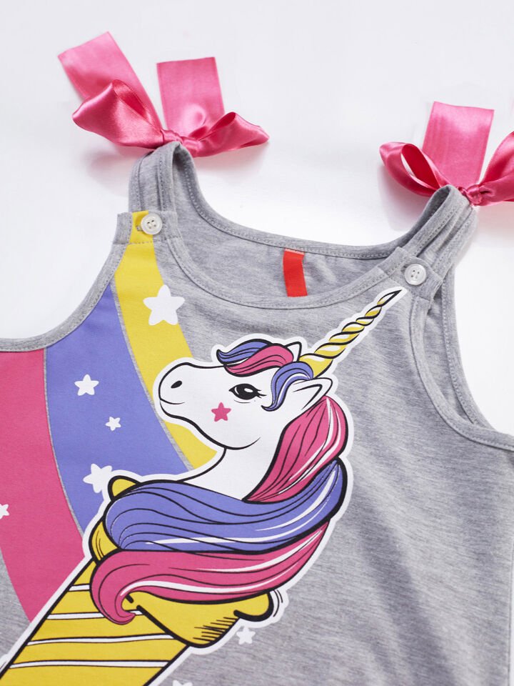 Unicorncup Kız Çocuk Tulum 7 Y - Gri