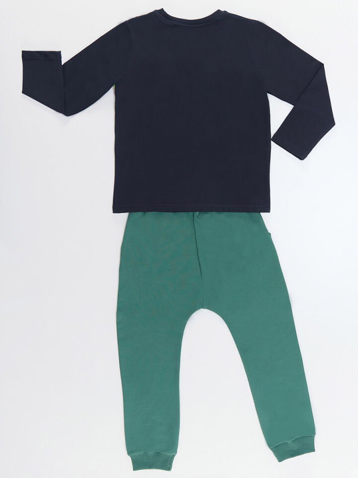 Ejderha Erkek Çocuk T-shirt Pantolon Takım 10 Y - Yeşil, Lacivert