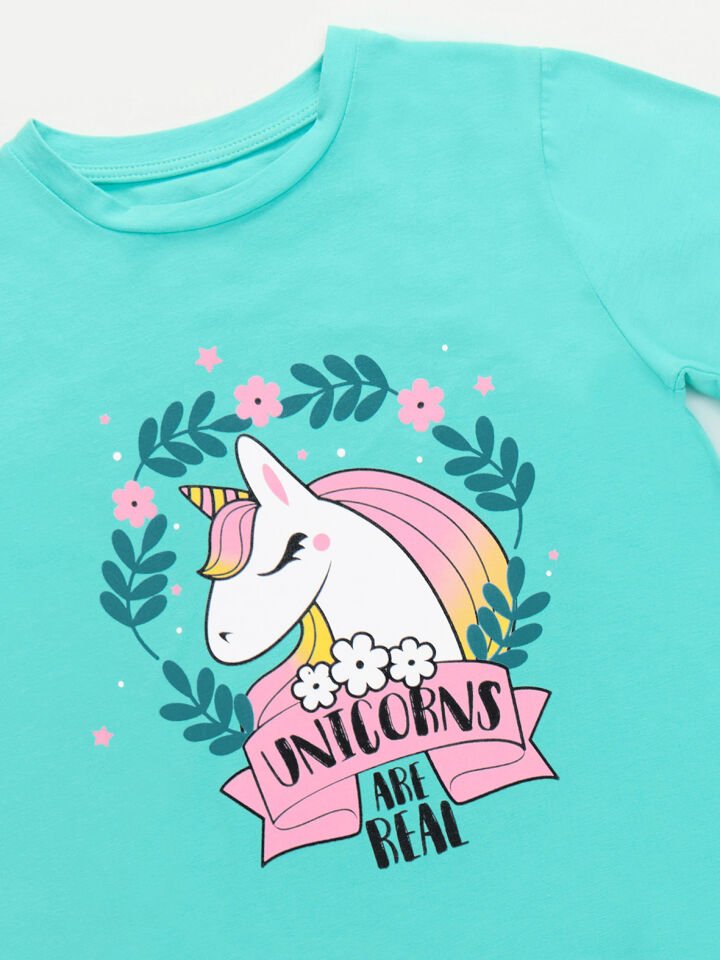 Real Unicorn Kız Çocuk T-shirt Pantolon Takım