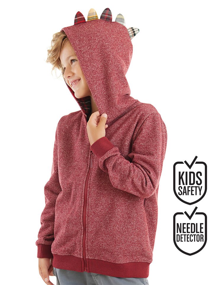 Ejderha Erkek Çocuk Kapişonlu Sweatshirt 3 Y - Bordo