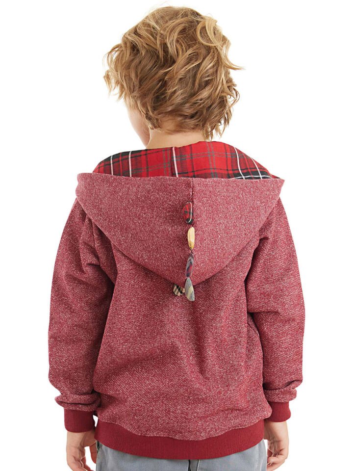 Ejderha Erkek Çocuk Kapişonlu Sweatshirt 4 Y - Bordo