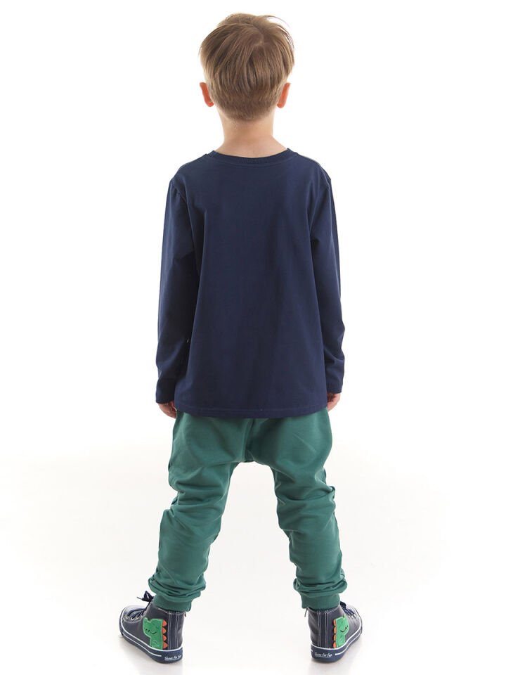 Ejderha Erkek Çocuk T-shirt Pantolon Takım 5 Y - Yeşil, Lacivert