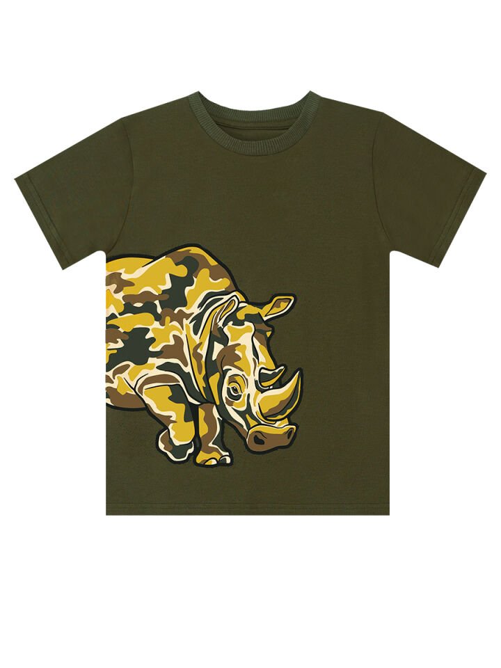 Rhino Erkek Çocuk T-shirt Şort Takım 8 Y - Haki